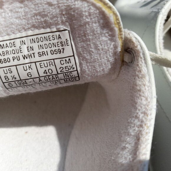 Vintage 90s L.A. Gear White Running Shoes Sneakers Size 8.5 Runners Aerobics - Picture 4 of 11